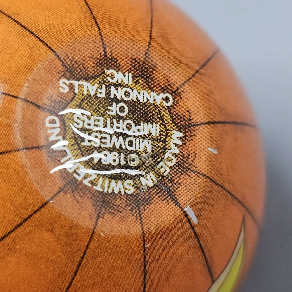 Vintage 80s Tin Pumpkin Jack-O-Lantern LOT OF 2 Midwest Importers Switzerland 3